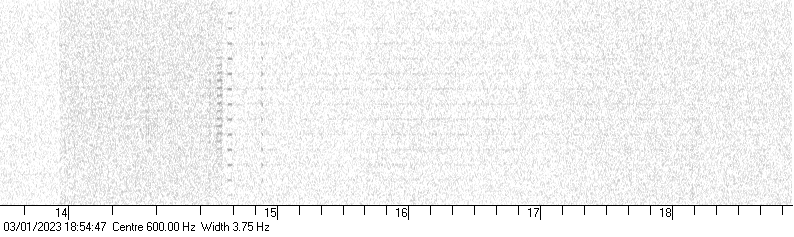 RSDN-20 14.881kHz - 20230103 1400-1900utc showing weak single station.